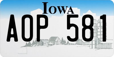 IA license plate AOP581