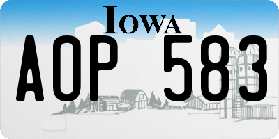 IA license plate AOP583