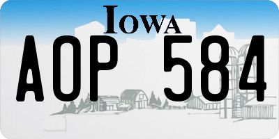 IA license plate AOP584