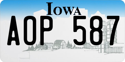 IA license plate AOP587