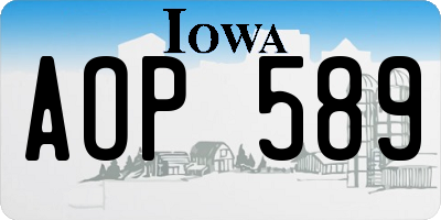 IA license plate AOP589