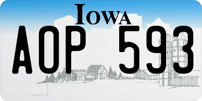 IA license plate AOP593
