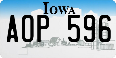 IA license plate AOP596