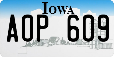 IA license plate AOP609