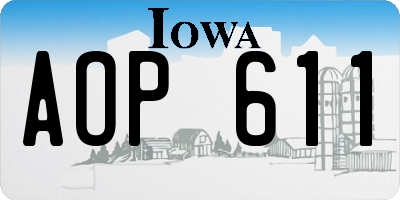 IA license plate AOP611