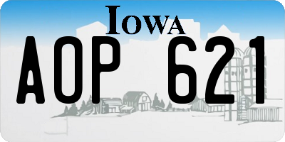 IA license plate AOP621