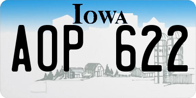 IA license plate AOP622