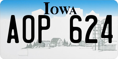 IA license plate AOP624