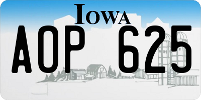 IA license plate AOP625