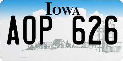 IA license plate AOP626