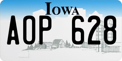 IA license plate AOP628
