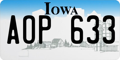 IA license plate AOP633