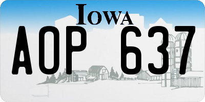 IA license plate AOP637