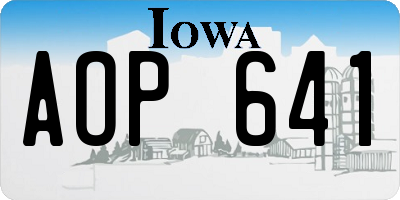 IA license plate AOP641