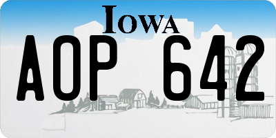 IA license plate AOP642