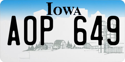 IA license plate AOP649
