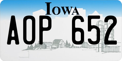 IA license plate AOP652