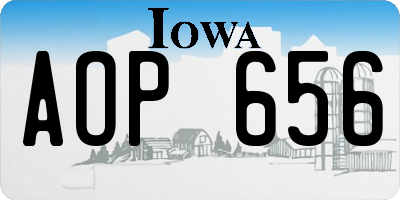 IA license plate AOP656