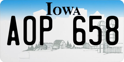 IA license plate AOP658