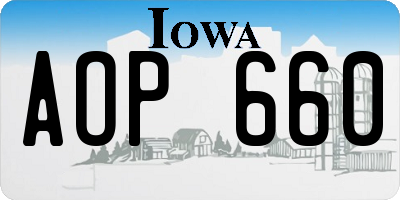 IA license plate AOP660