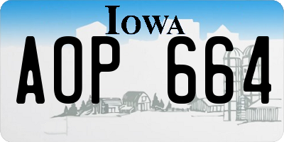 IA license plate AOP664