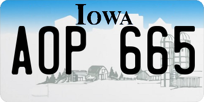 IA license plate AOP665