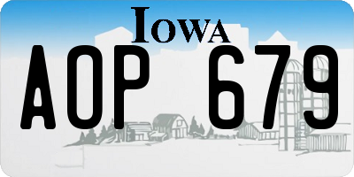 IA license plate AOP679