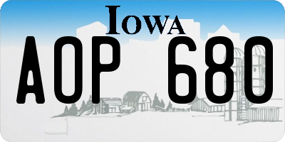 IA license plate AOP680