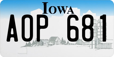 IA license plate AOP681
