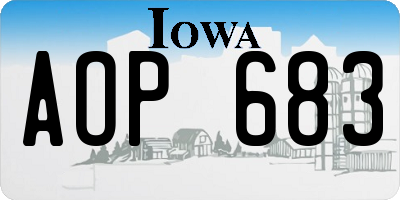 IA license plate AOP683