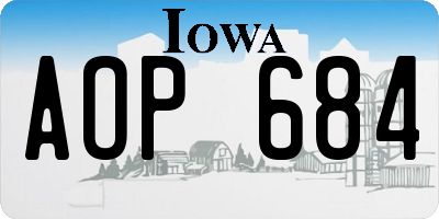 IA license plate AOP684