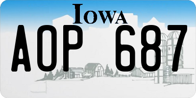 IA license plate AOP687