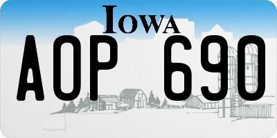 IA license plate AOP690