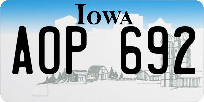 IA license plate AOP692