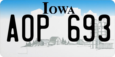 IA license plate AOP693