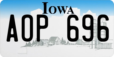IA license plate AOP696
