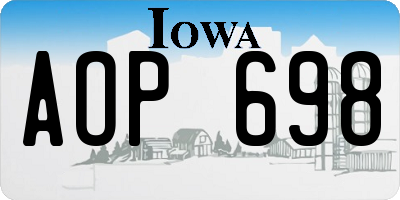 IA license plate AOP698