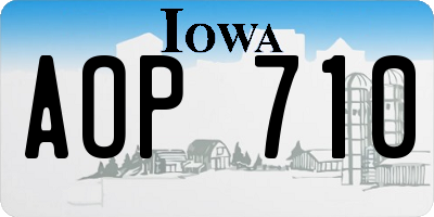 IA license plate AOP710