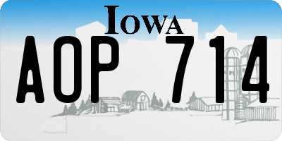 IA license plate AOP714