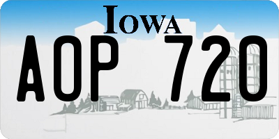 IA license plate AOP720