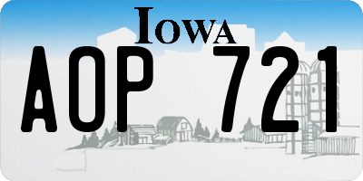 IA license plate AOP721