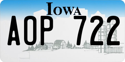 IA license plate AOP722