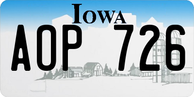 IA license plate AOP726