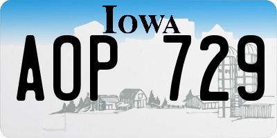 IA license plate AOP729