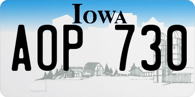IA license plate AOP730