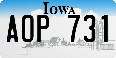 IA license plate AOP731