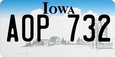 IA license plate AOP732