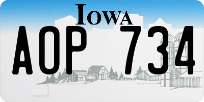 IA license plate AOP734