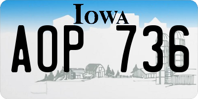 IA license plate AOP736