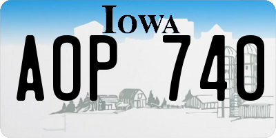 IA license plate AOP740